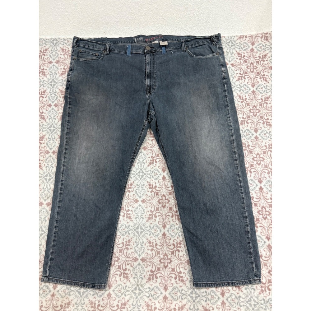 True Nation Relaxed Fit Jeans Mens 56x30 Dark Wash Blue Denim Pants Big and Tall